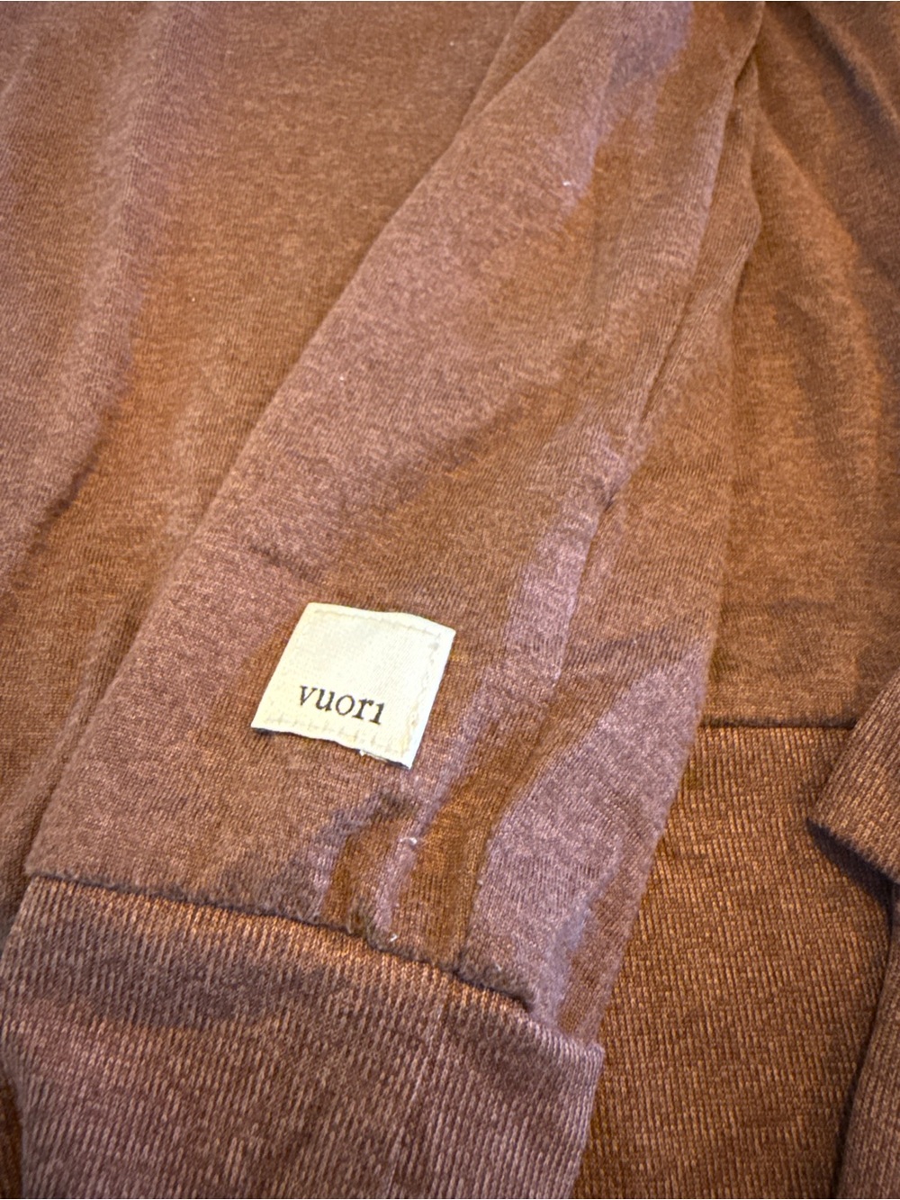 Vuori Daydreamer Long-Sleeve Crewneck in Rich Brown - Picture 5 of 5